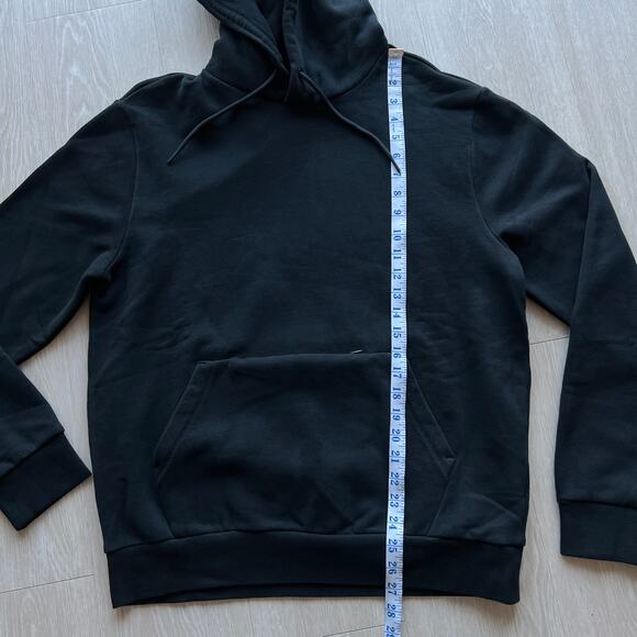 J Crew Tall Summit 11 oz Soft Knit Fleece Hoodie Mens Medium Black - Picture 5 of 9